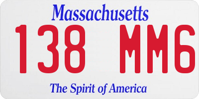 MA license plate 138MM6
