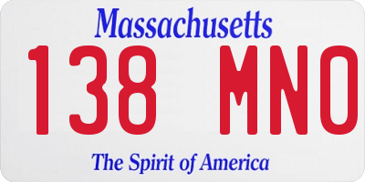 MA license plate 138MN0