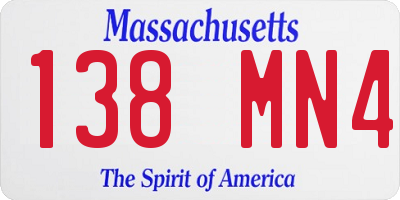 MA license plate 138MN4