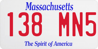 MA license plate 138MN5
