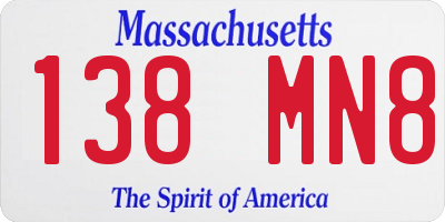 MA license plate 138MN8