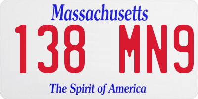 MA license plate 138MN9