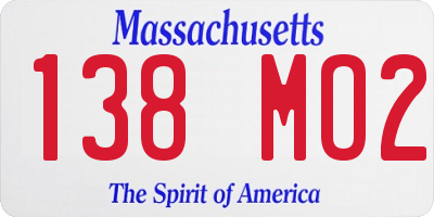 MA license plate 138MO2