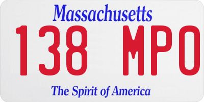 MA license plate 138MP0