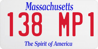 MA license plate 138MP1
