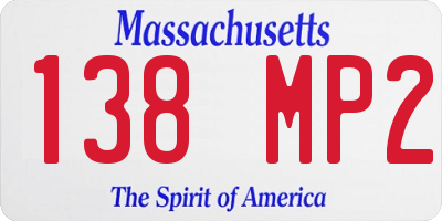 MA license plate 138MP2