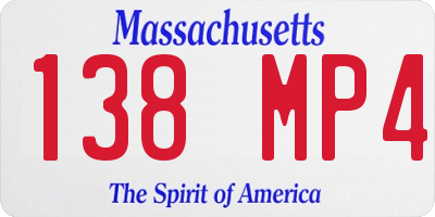 MA license plate 138MP4