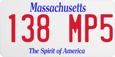 MA license plate 138MP5