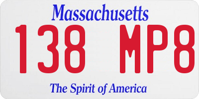 MA license plate 138MP8