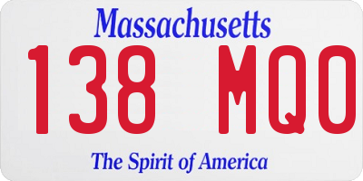 MA license plate 138MQ0