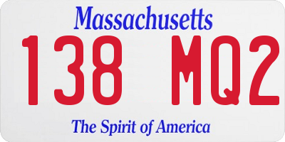 MA license plate 138MQ2