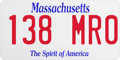 MA license plate 138MR0