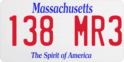 MA license plate 138MR3