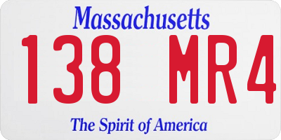 MA license plate 138MR4