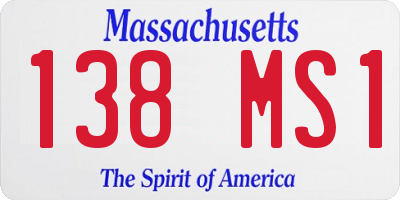 MA license plate 138MS1