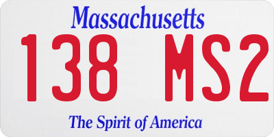 MA license plate 138MS2