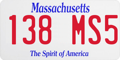 MA license plate 138MS5