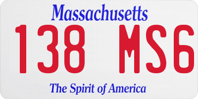 MA license plate 138MS6