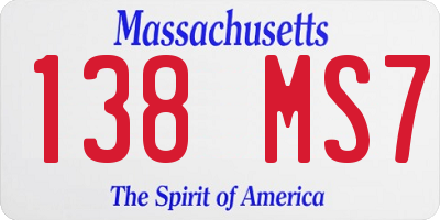 MA license plate 138MS7