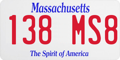 MA license plate 138MS8