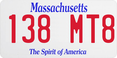 MA license plate 138MT8