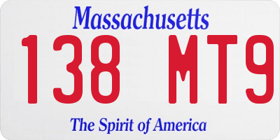 MA license plate 138MT9