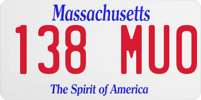 MA license plate 138MU0