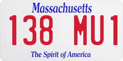MA license plate 138MU1