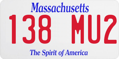 MA license plate 138MU2
