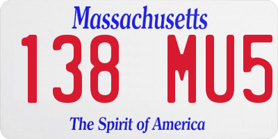 MA license plate 138MU5