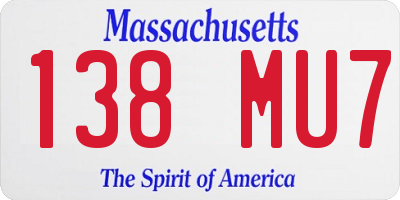MA license plate 138MU7