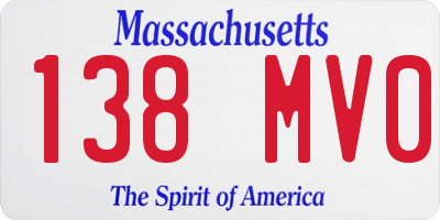 MA license plate 138MV0