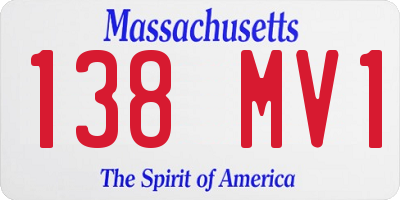 MA license plate 138MV1