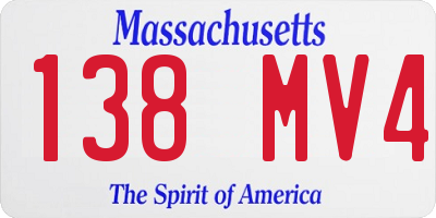 MA license plate 138MV4