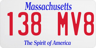 MA license plate 138MV8