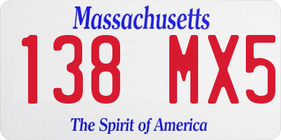 MA license plate 138MX5
