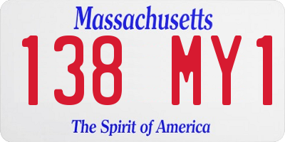 MA license plate 138MY1