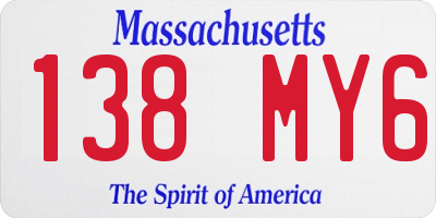 MA license plate 138MY6