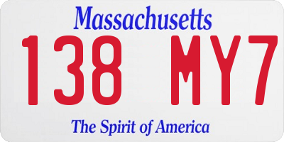 MA license plate 138MY7