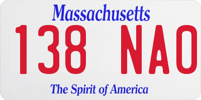 MA license plate 138NA0
