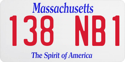 MA license plate 138NB1