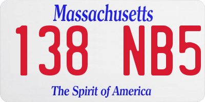 MA license plate 138NB5