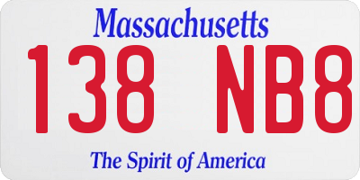 MA license plate 138NB8