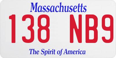 MA license plate 138NB9