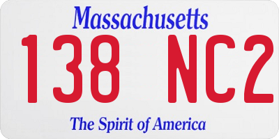 MA license plate 138NC2