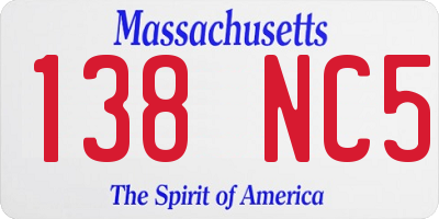 MA license plate 138NC5