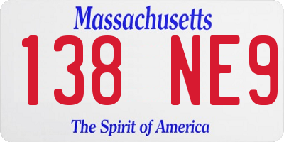 MA license plate 138NE9