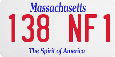 MA license plate 138NF1