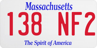 MA license plate 138NF2