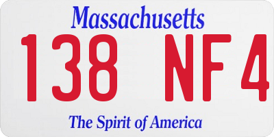 MA license plate 138NF4